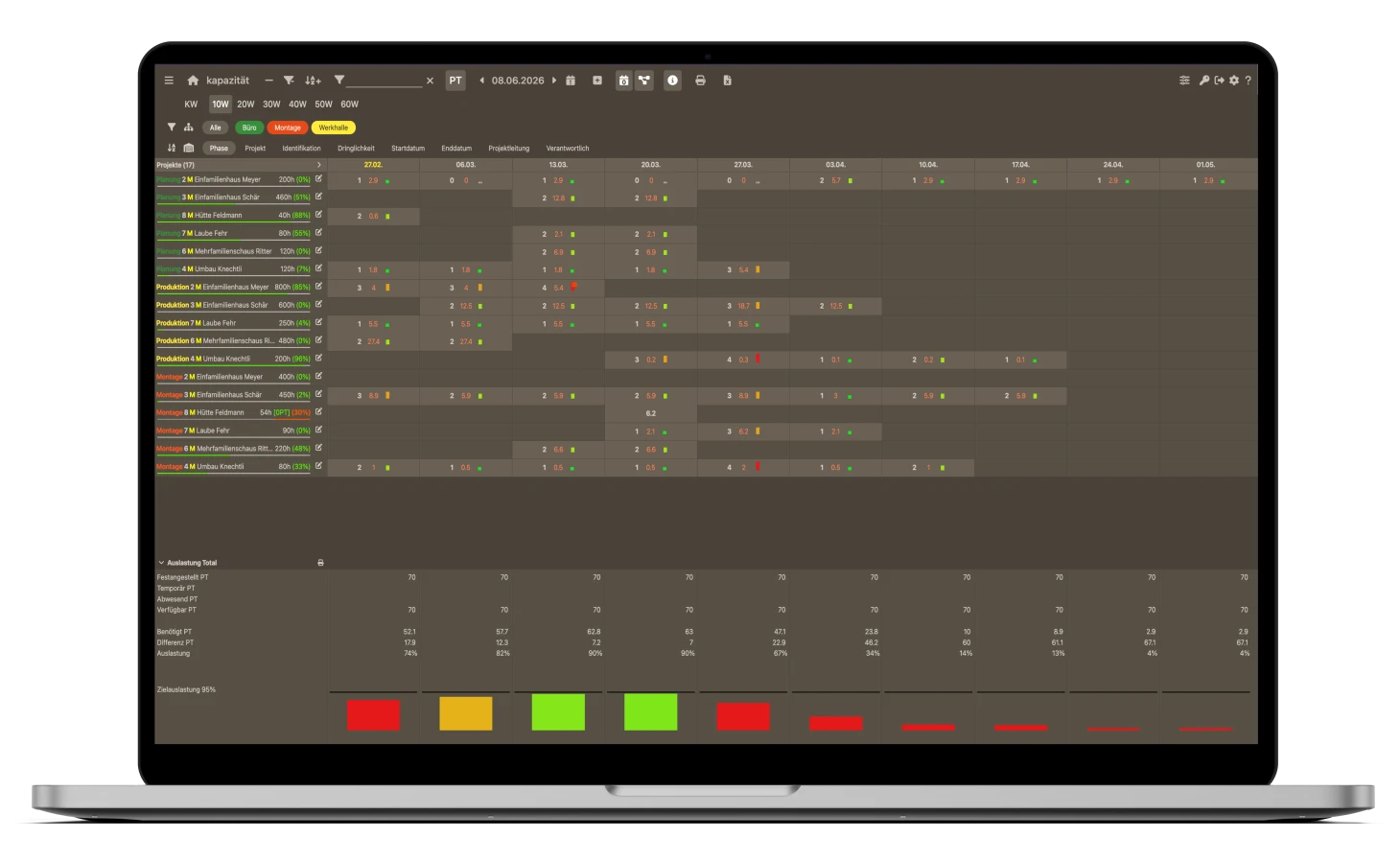 Vanillaplan Software auf Laptop